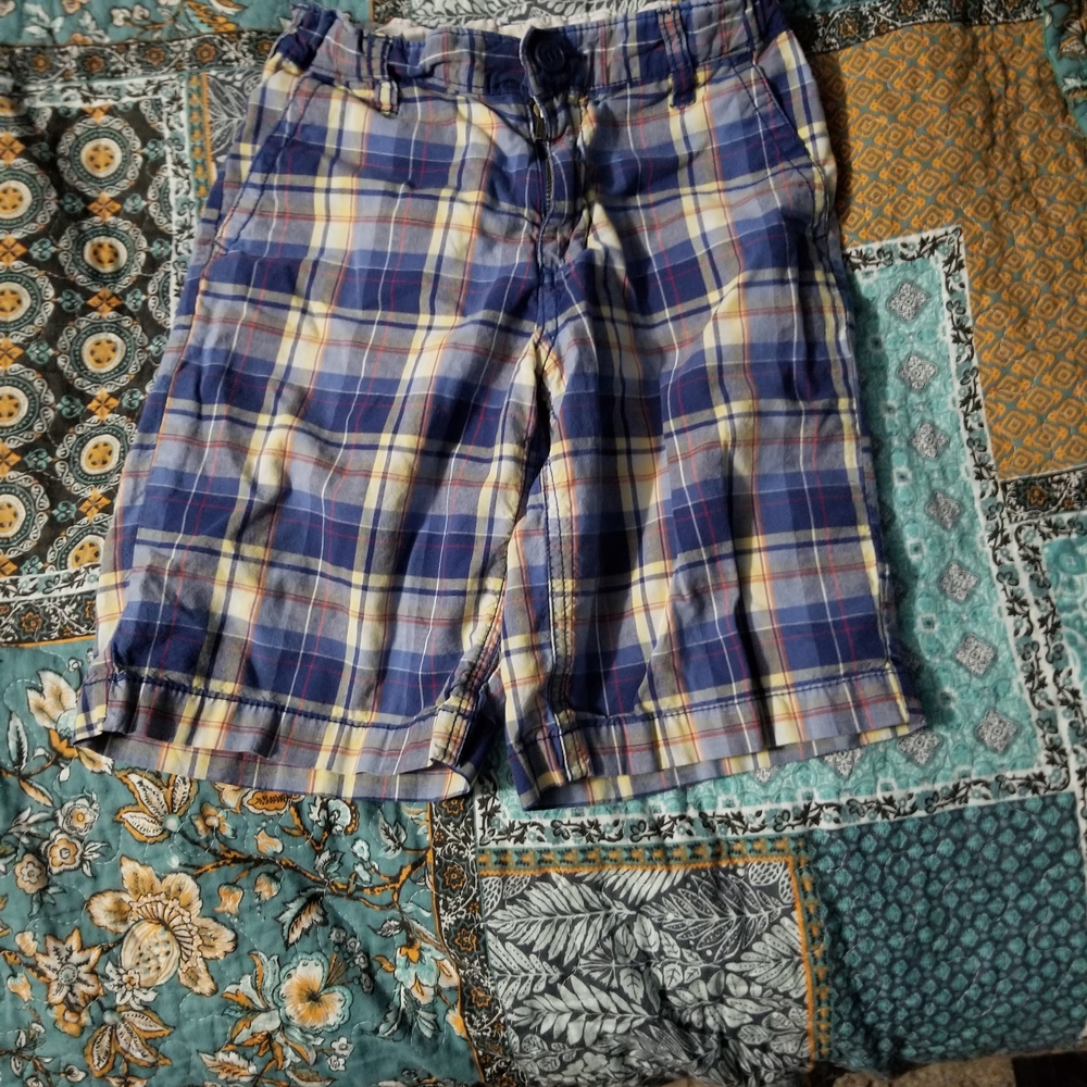 Plaid Blue and Yellow Men's Shorts